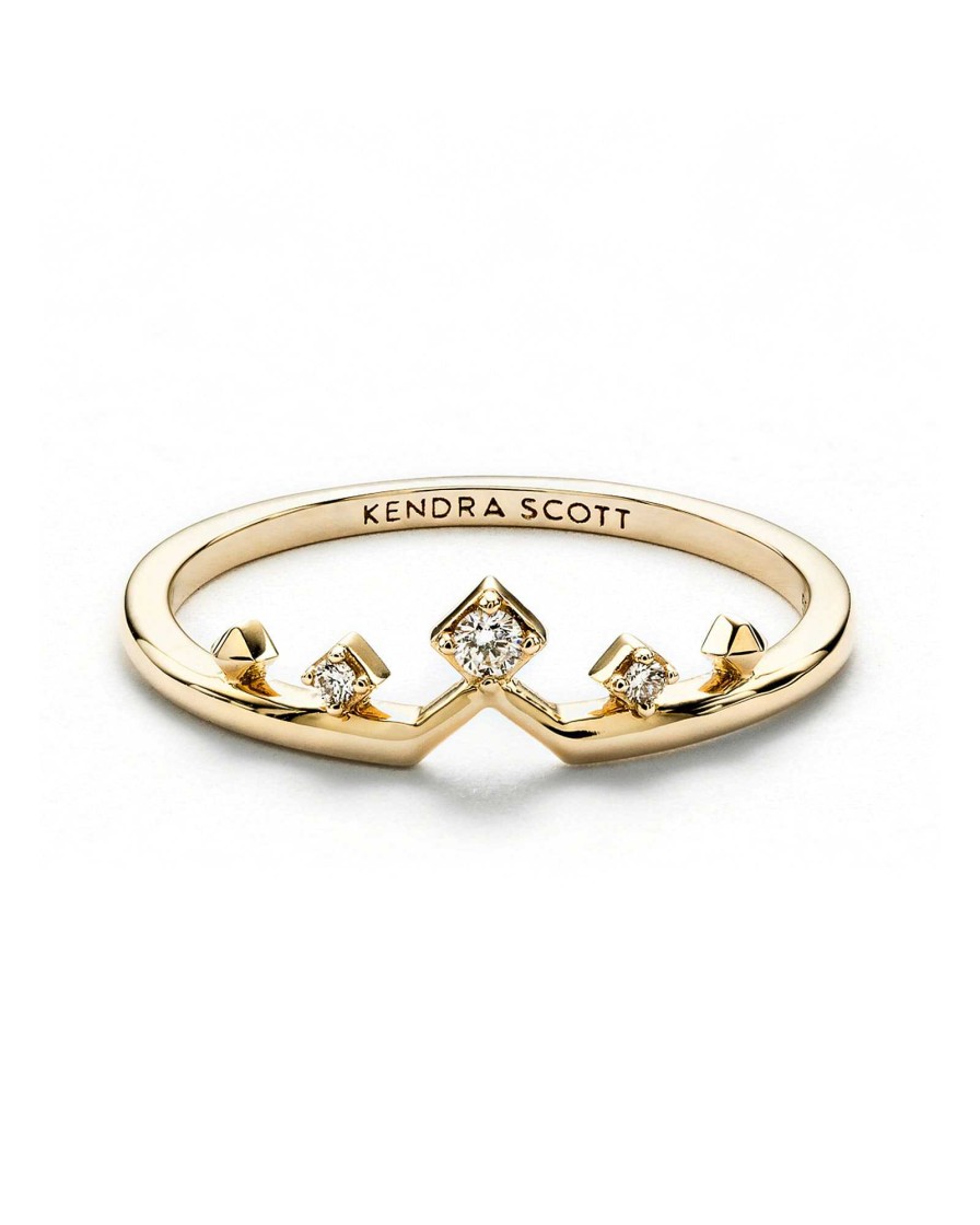 Kendra Scott Rings | Michelle 14K Yellow Gold Band Ring In White Diamond