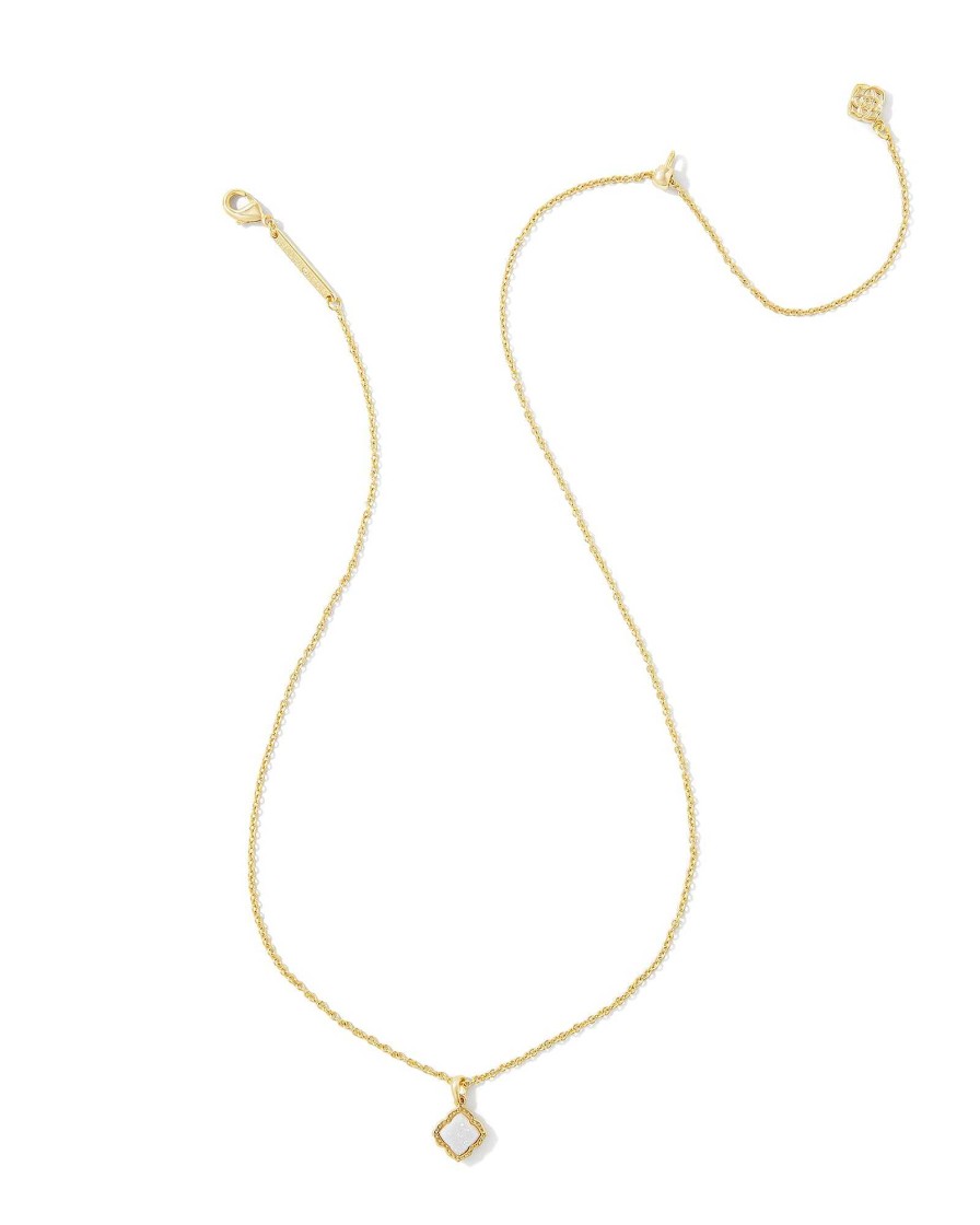 Kendra Scott Necklaces | Mallory Gold Small Short Pendant Necklace In Iridescent Drusy