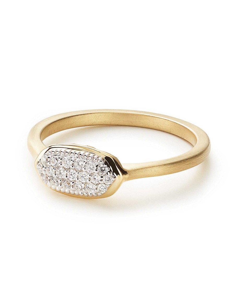 Kendra Scott Rings | Isa Ring In Pave Diamond And 14K Yellow Gold