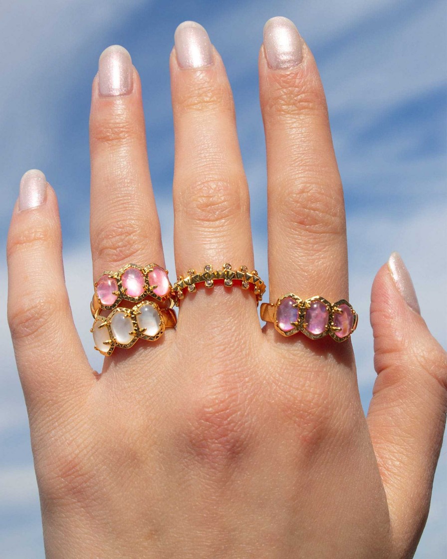 Kendra Scott Rings | Daphne Gold Band Ring In Light Pink Iridescent Abalone