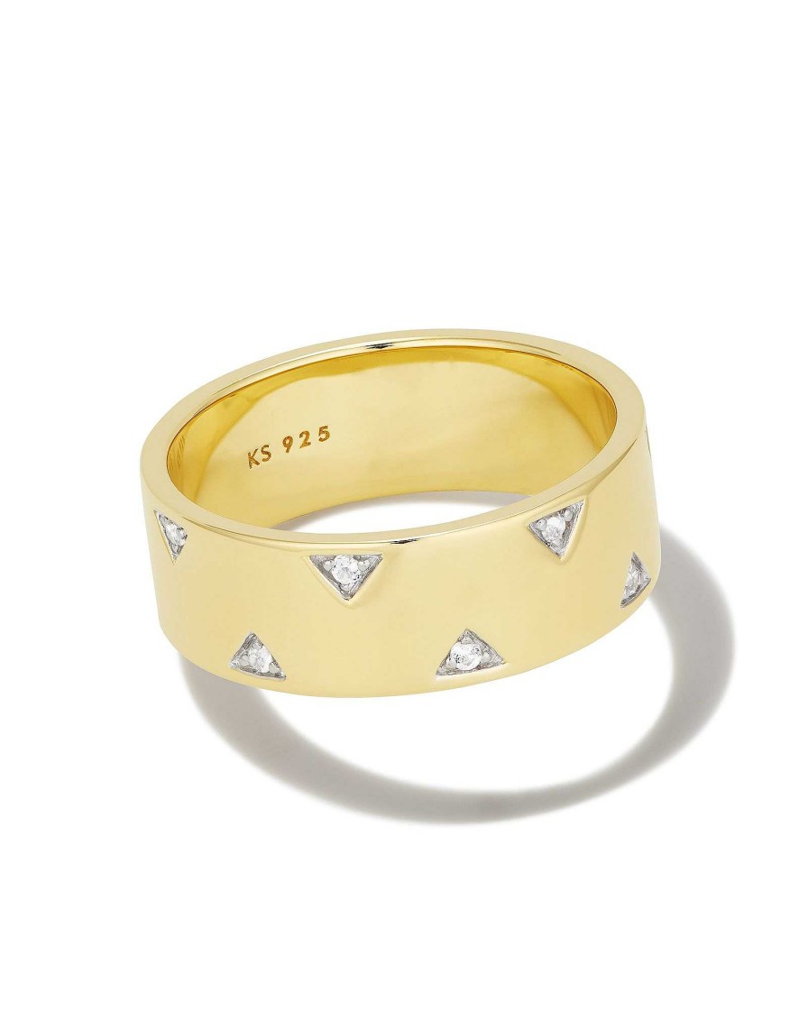 Kendra Scott Rings | Tinsley 18K Gold Vermeil Band Ring In White Topaz