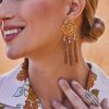 Kendra Scott Earrings | Ansel Rose Statement Earrings In Vintage Gold