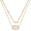 Kendra Scott Necklaces | Elisa Gold Multi Strand Necklace In Iridescent Drusy