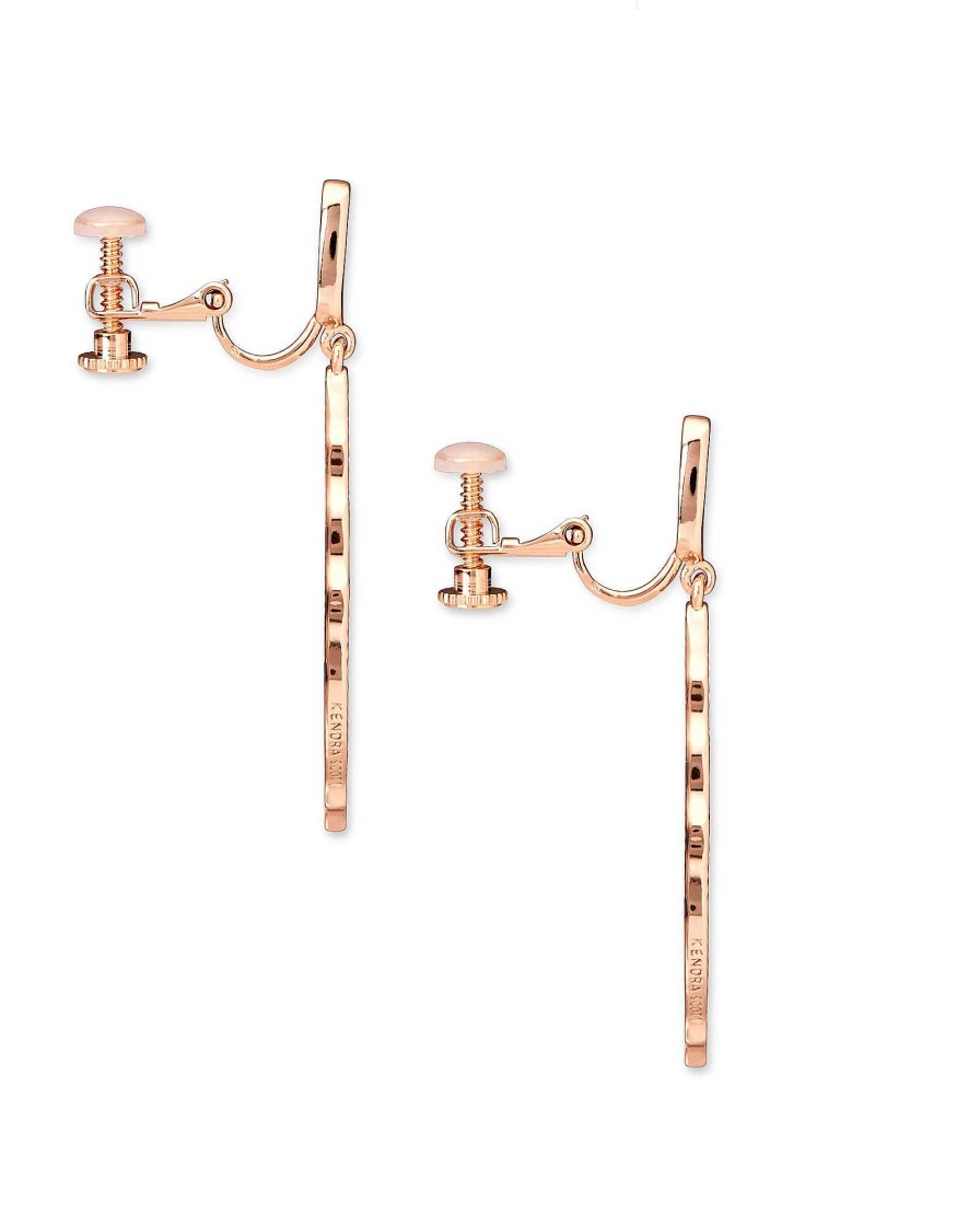 Kendra Scott Earrings | Sophia Clip On Drop Earrings In Rose Gold