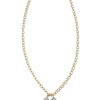 Kendra Scott Necklaces | Pave Heart Padlock 14K Yellow Gold Pendant Necklace In White Diamond