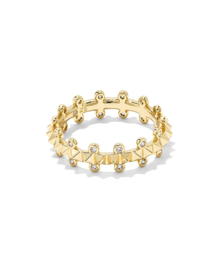 Kendra Scott Rings | Jada Gold Band Ring In White Crystal