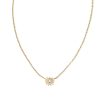 Kendra Scott Necklaces | Tiny Flower 14K Yellow Gold Pendant Necklace In White Diamond