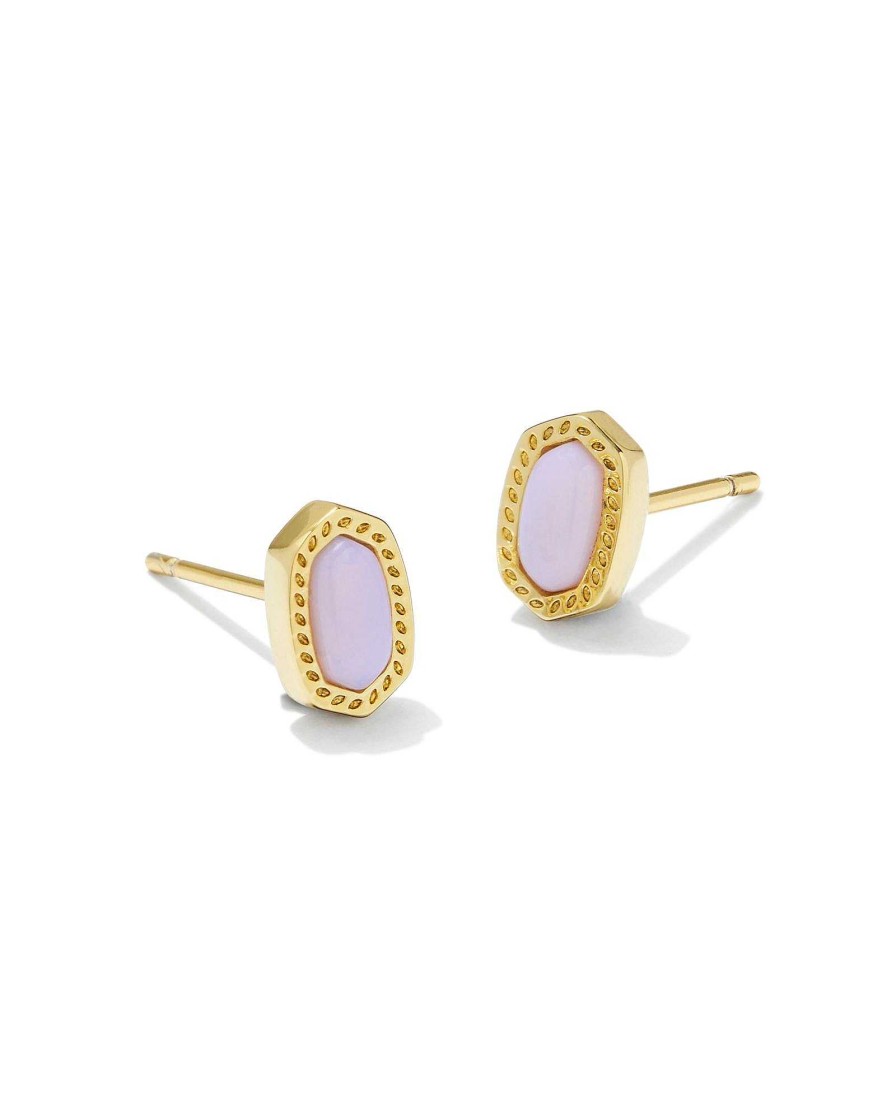 Kendra Scott Earrings | Mini Ellie Gold Stud Earrings In Pink Opalite Crystal