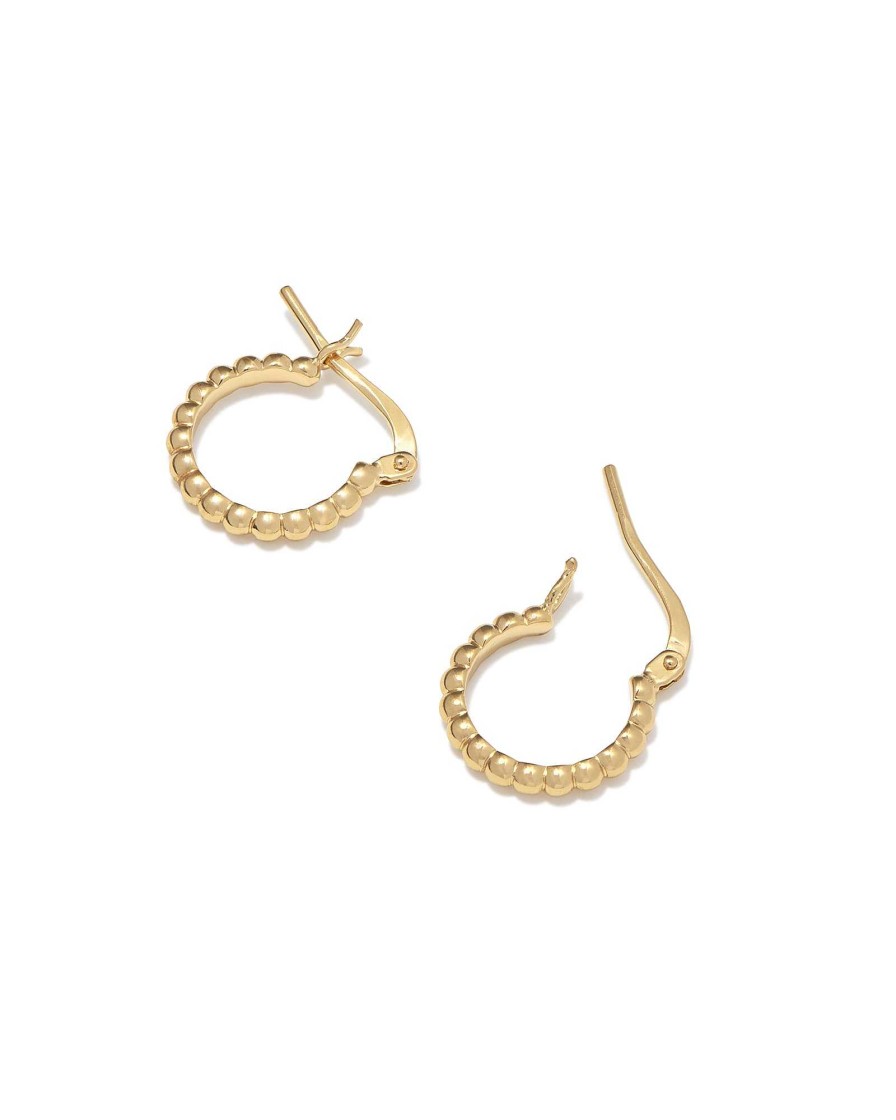 Kendra Scott Earrings | Beaded 13Mm Huggie Earrings In 18K Gold Vermeil