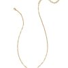 Kendra Scott Necklaces | Elisa Vintage Gold Etch Frame Short Pendant Necklace In Blush Pink Quartzite