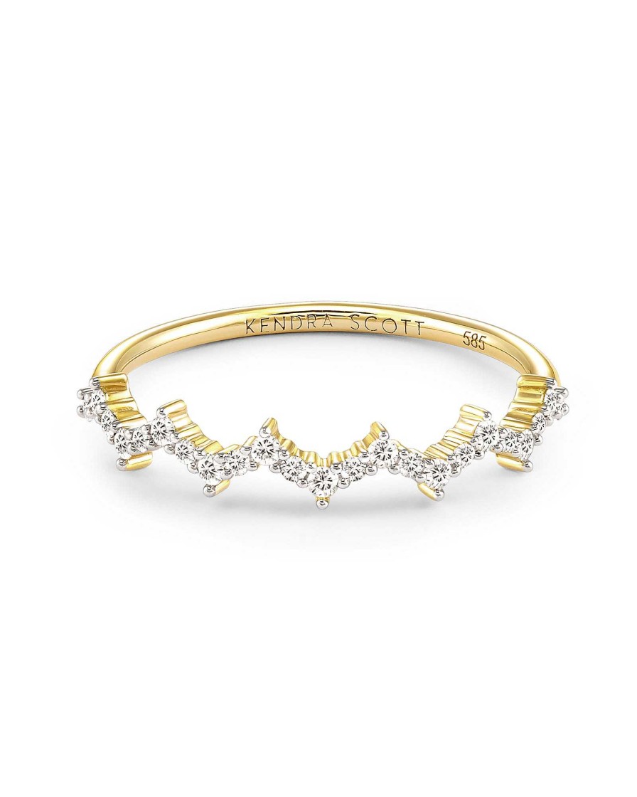 Kendra Scott Rings | Finley 14K Yellow Gold Band Ring In White Diamond