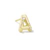 Kendra Scott Earrings | Crystal Letter A Gold Single Stud Earring In White Crystal