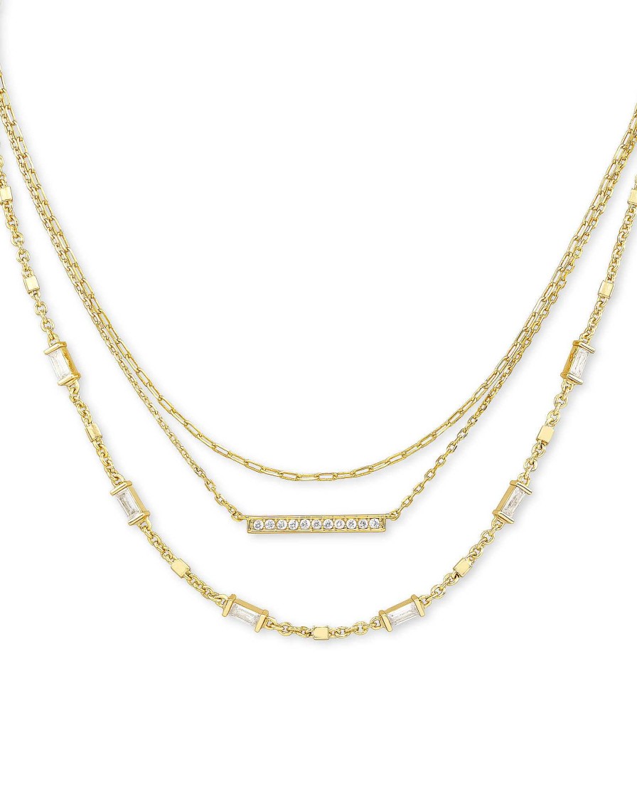 Kendra Scott Necklaces | Addison Triple Strand Necklace In Gold