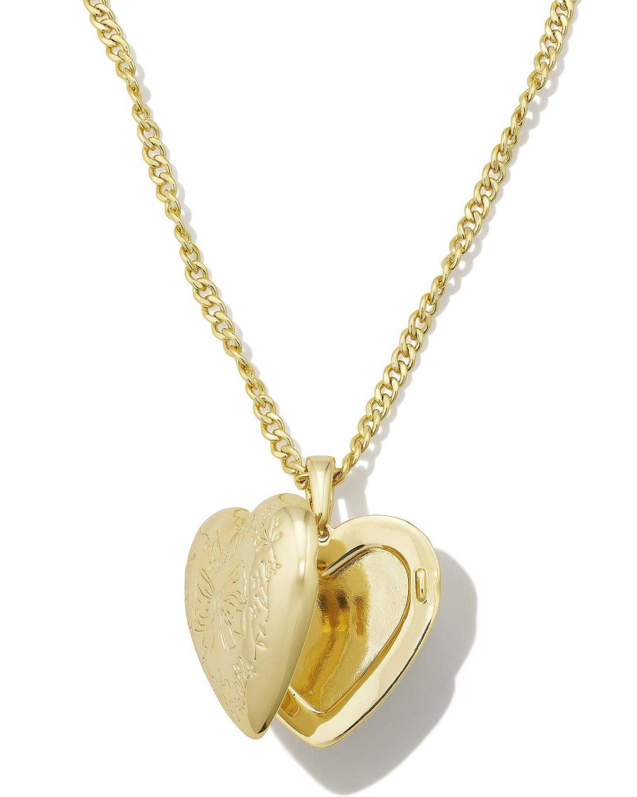 Kendra Scott Necklaces | Kendra Scott X Loveshackfancy Locket Necklace In Gold