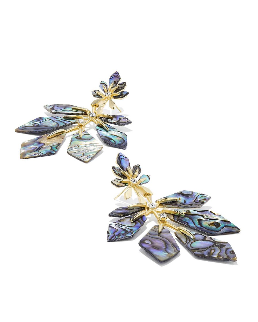 Kendra Scott Earrings | Jaylin Gold Statement Earrings In Abalone Shell