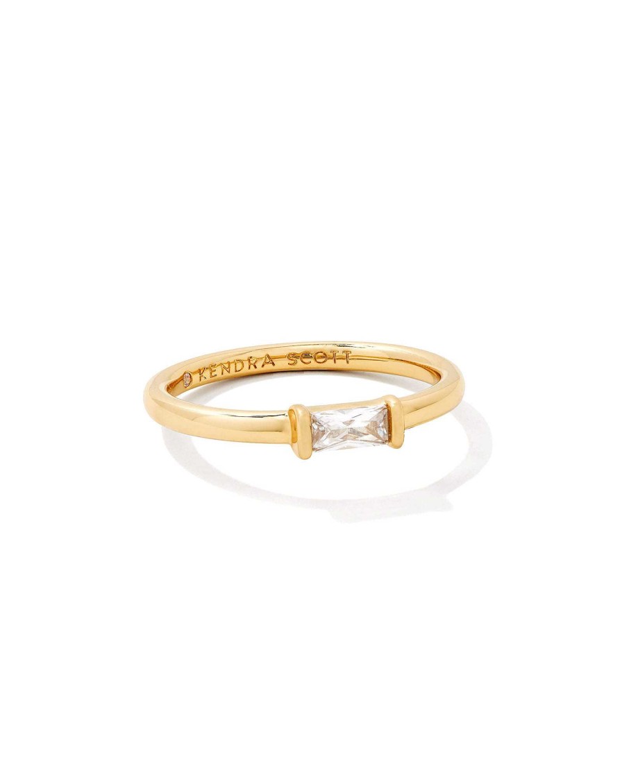 Kendra Scott Rings | Juliette Gold Band Ring In White Crystal