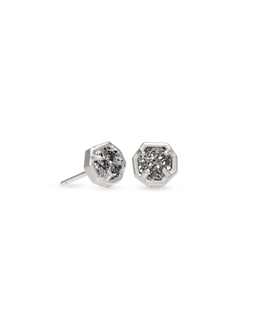 Kendra Scott Earrings | Nola Silver Stud Earrings In Platinum Drusy