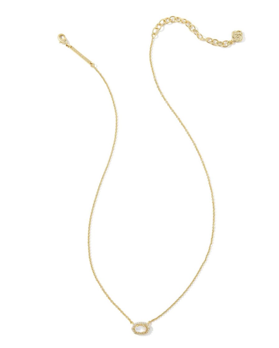 Kendra Scott Necklaces | Chelsea Gold Pendant Necklace In Ivory Mother-Of-Pearl