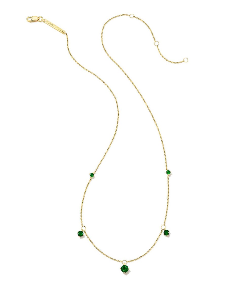 Kendra Scott Necklaces | Blakely 18K Gold Vermeil Strand Necklace In Green Onyx