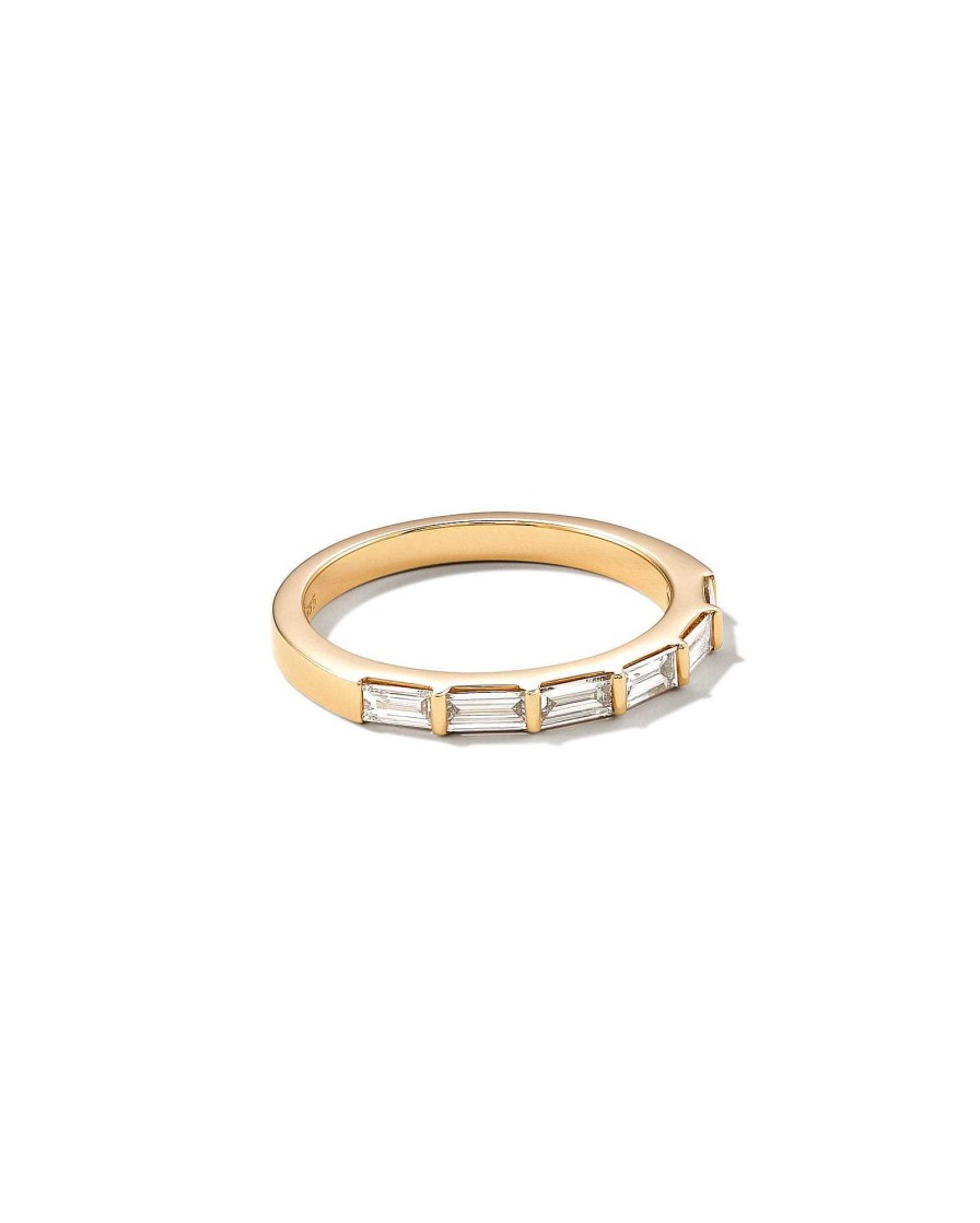 Kendra Scott Rings | Isabella 14K Yellow Gold Half Eternity Band Ring In White Diamond