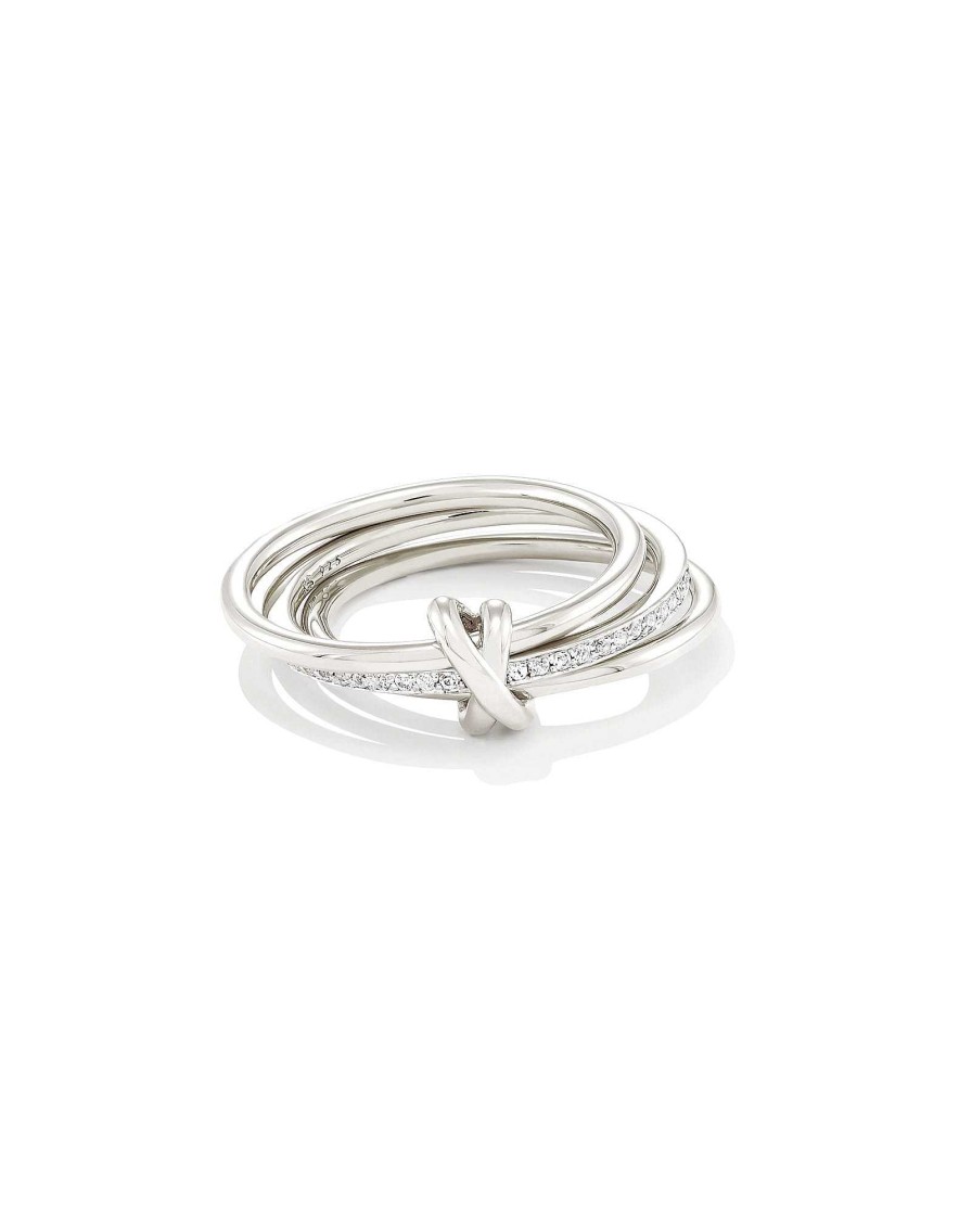 Kendra Scott Rings | Tia Sterling Silver Band Ring In White Sapphire