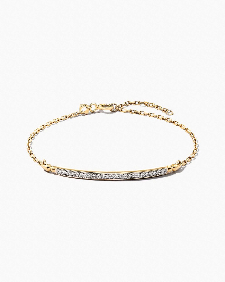 Kendra Scott Bracelets | Ott 14K Yellow Gold Delicate Bracelet In White Diamond