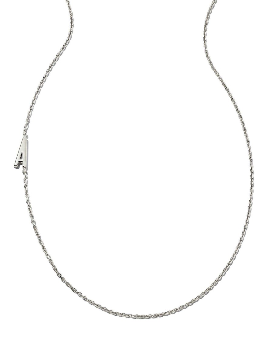 Kendra Scott Necklaces | Letter A Inline Initial Necklace In Sterling Silver