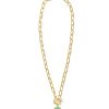 Kendra Scott Necklaces | Daphne Convertible Gold Link And Chain Necklace In Light Green Mother-Of-Pearl