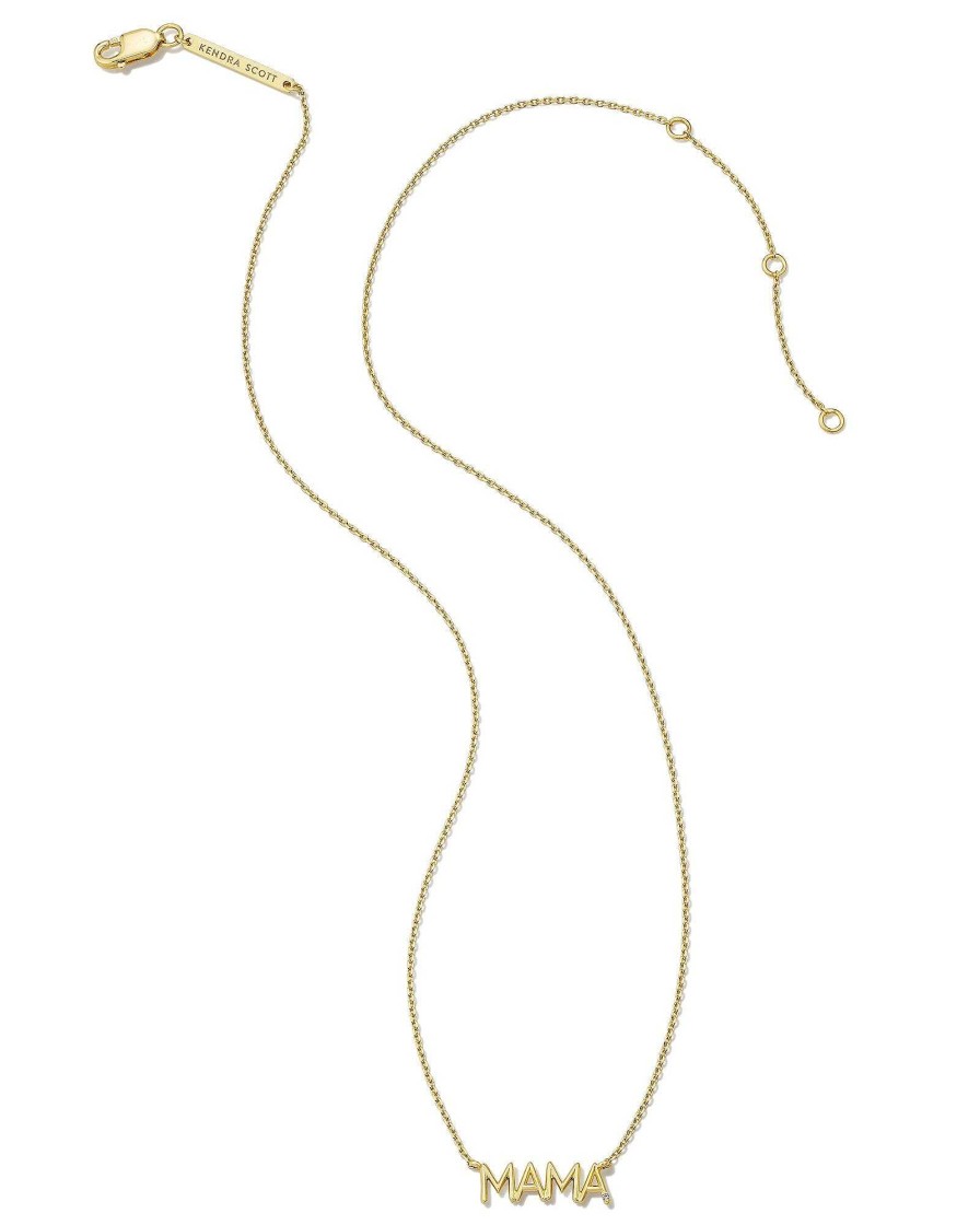 Kendra Scott Necklaces | Mama 18K Gold Vermeil Sparkle Pendant Necklace In White Topaz