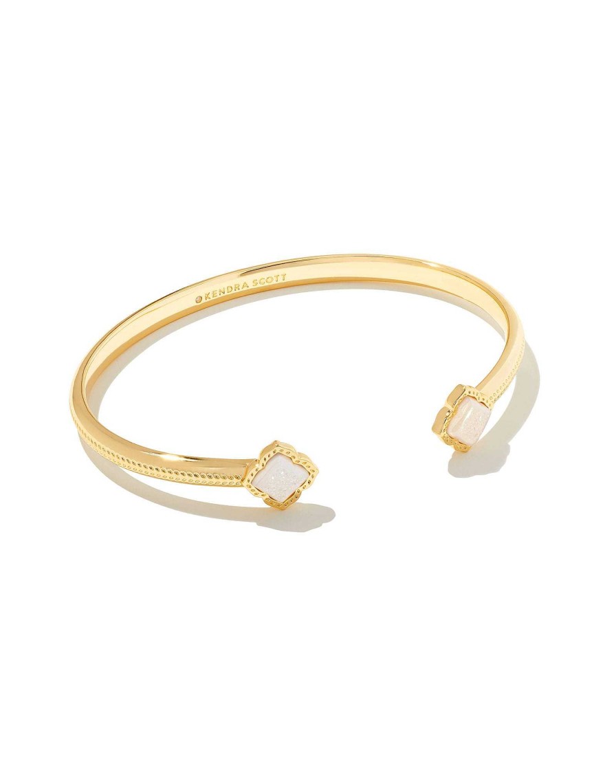 Kendra Scott Bracelets | Mallory Silver Cuff Bracelet In Platinum Drusy