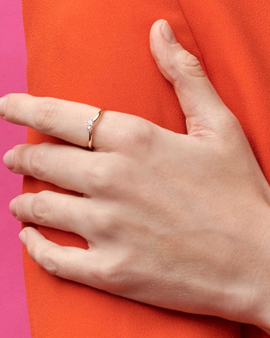 Kendra Scott Rings | Toi Et Moi 14K Yellow Gold Band Ring In White Sapphire And White Pearl