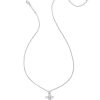 Kendra Scott Necklaces | Gracie Silver Cross Short Pendant Necklace In White Crystal