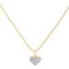 Kendra Scott Necklaces | Ari Pave Heart 18K Yellow Gold Vermeil Charm Necklace In White Diamond