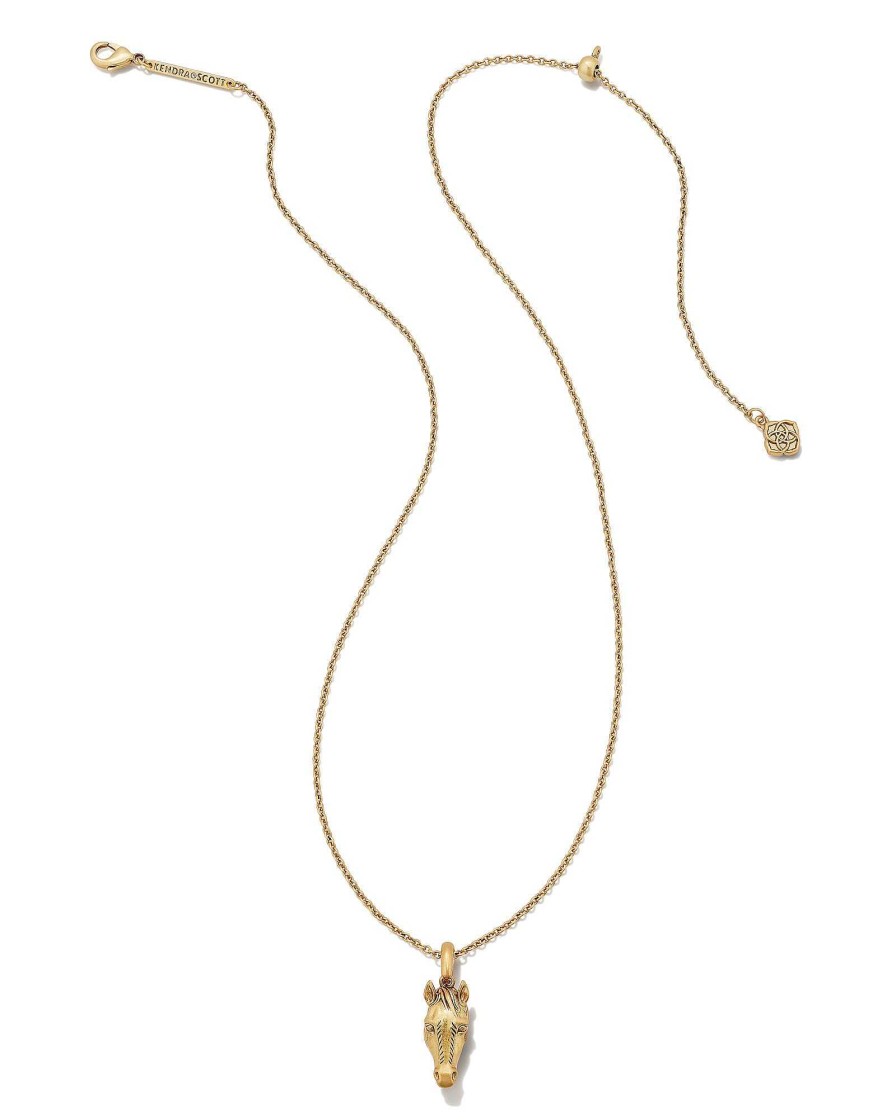 Kendra Scott Necklaces | Beau Horse Pendant Necklace In Vintage Gold