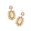 Kendra Scott Earrings | Havana Vintage Gold Statement Earrings In Iridescent Abalone