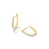 Kendra Scott Earrings | Ellen Luxe 18K Gold Vermeil Huggie Earrings In White Sapphire