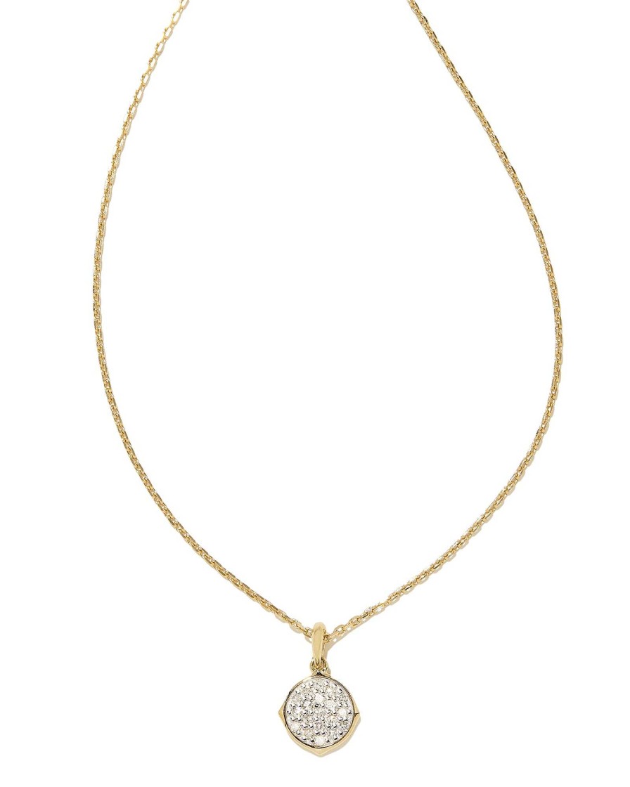 Kendra Scott Necklaces | Matilda 14K Yellow Gold Pendant Necklace In White Diamond