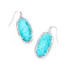 Kendra Scott Earrings | Elle Vintage Silver Etch Frame Drop Earrings In Variegated Turquoise Magnesite