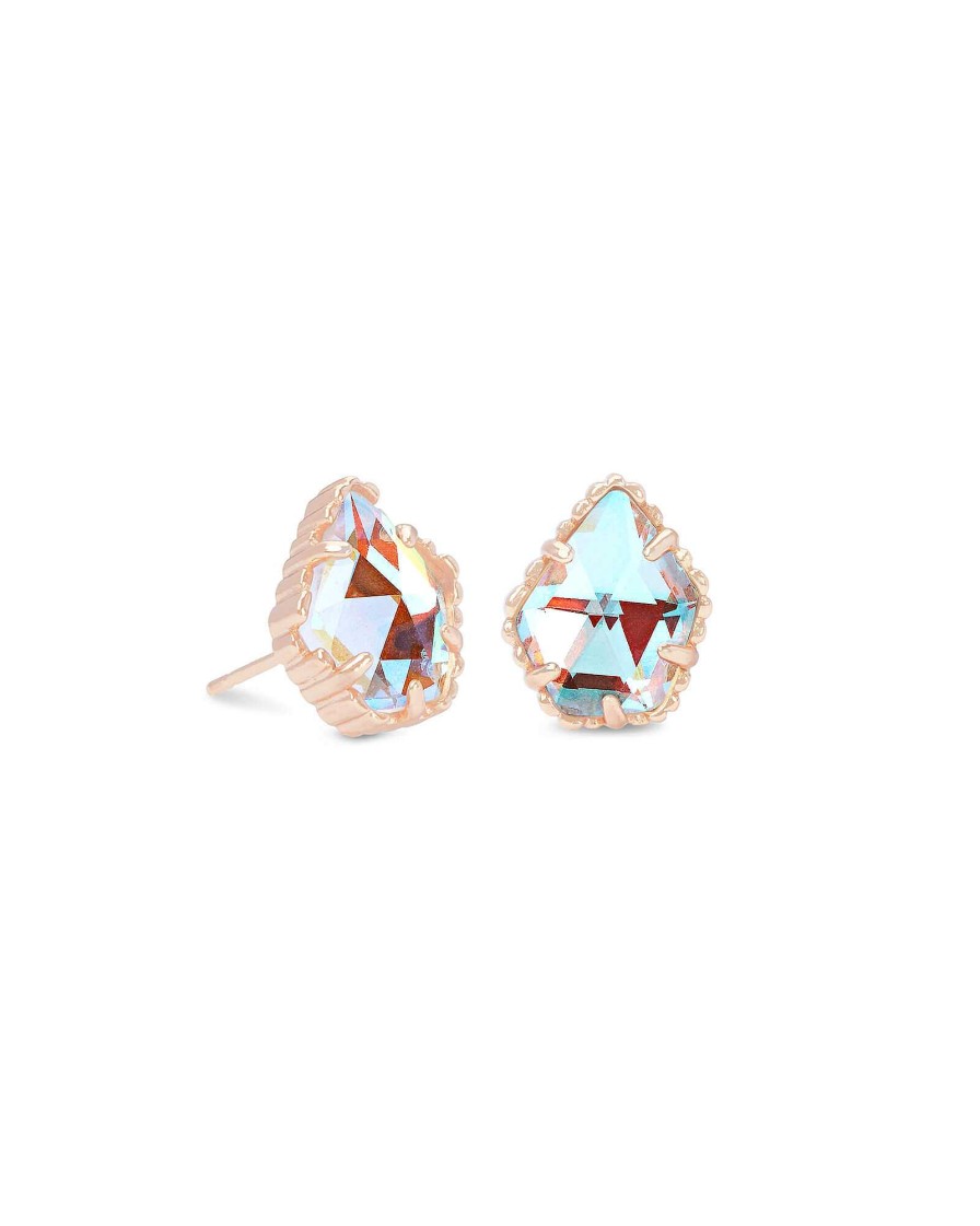 Kendra Scott Earrings | Tessa Rose Gold Stud Earrings In Dichroic Glass