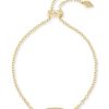 Kendra Scott Bracelets | Elaina Gold Adjustable Chain Bracelet In Iridescent Drusy