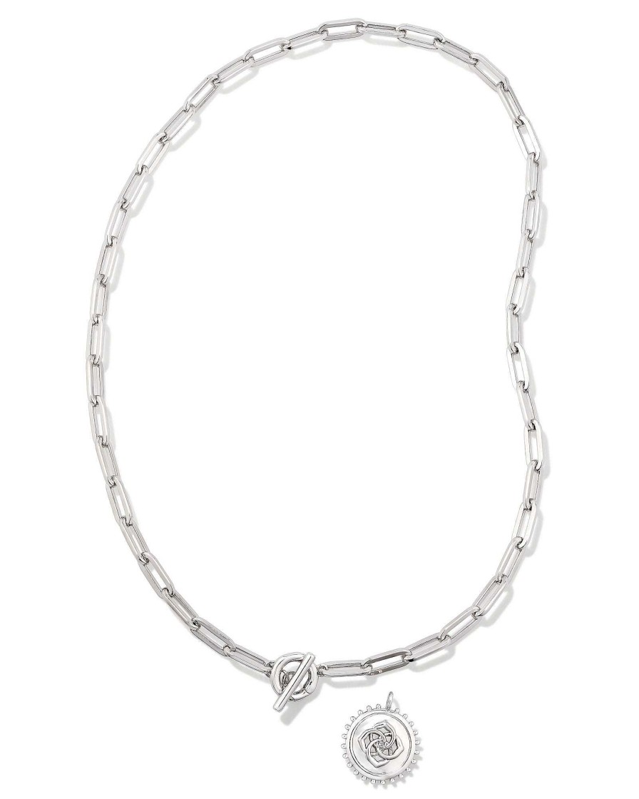 Kendra Scott Necklaces | Brielle Convertible Medallion Chain Necklace In Silver