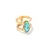 Kendra Scott Rings | Elyse Vintage Gold Etch Frame Band Ring In Bronze Veined Turquoise Magnesite Red Oyster