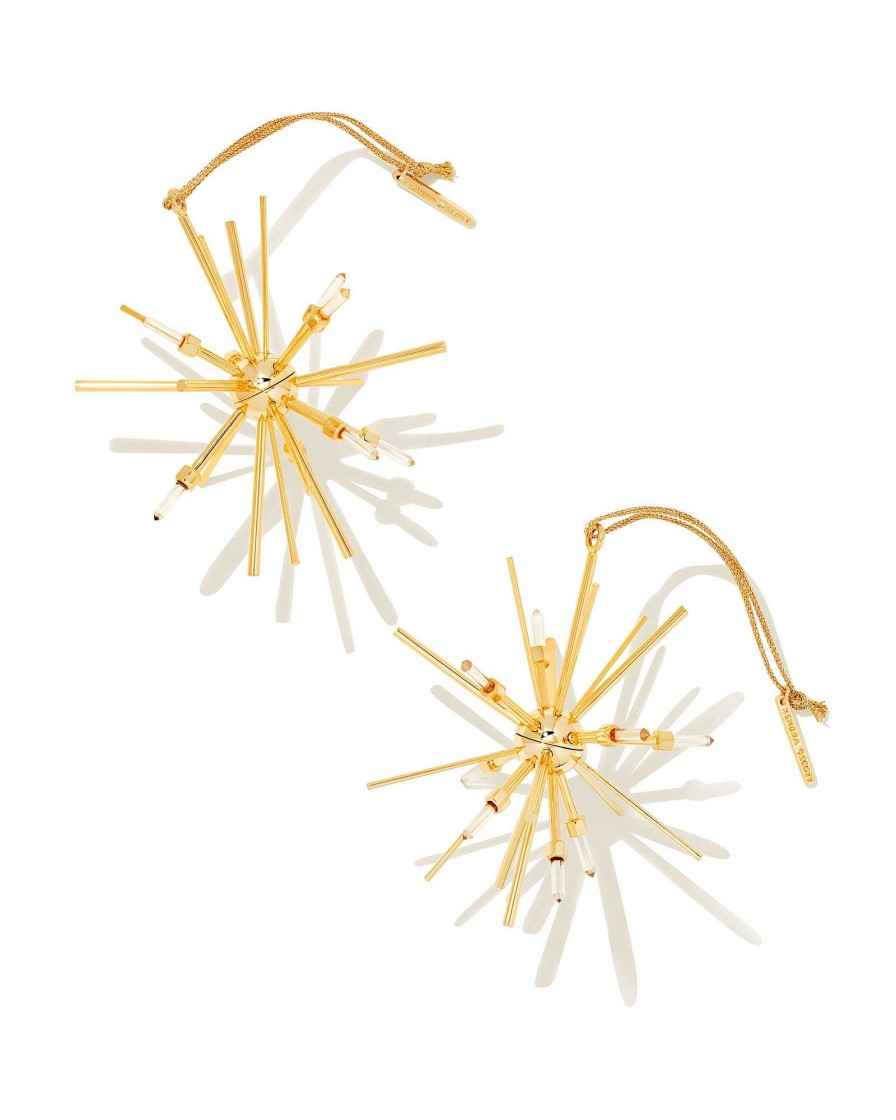 Kendra Scott Storage & Accessories | Starburst Gold Ornaments Set Of 2 In Clear