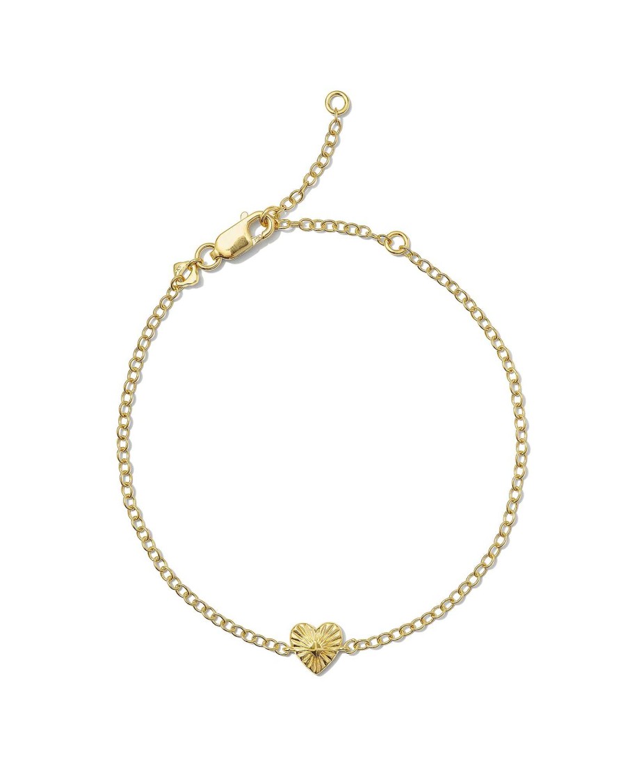 Kendra Scott Bracelets | Maia Heartburst Delicate Chain Bracelet In 18K Gold Vermeil