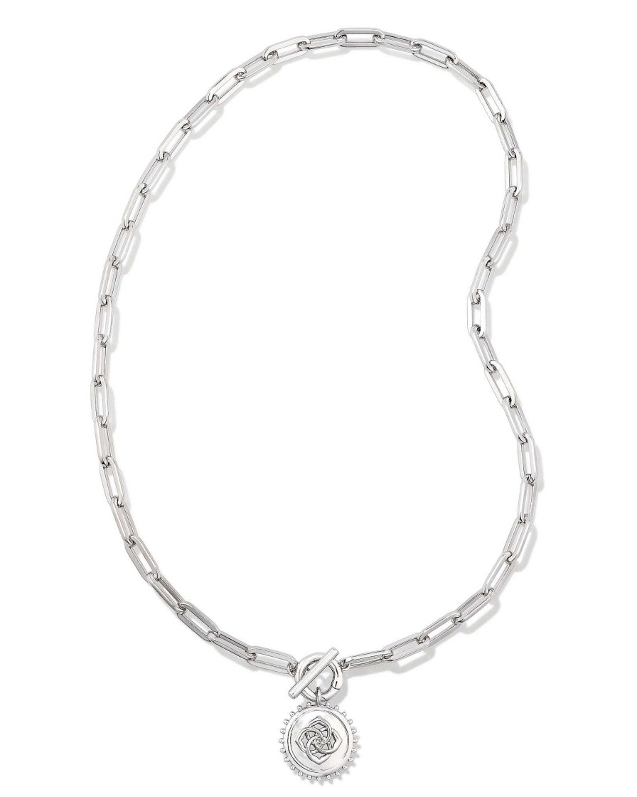 Kendra Scott Necklaces | Brielle Convertible Medallion Chain Necklace In Silver