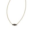 Kendra Scott Necklaces | Bridgete Gold Pendant Necklace In Black Drusy