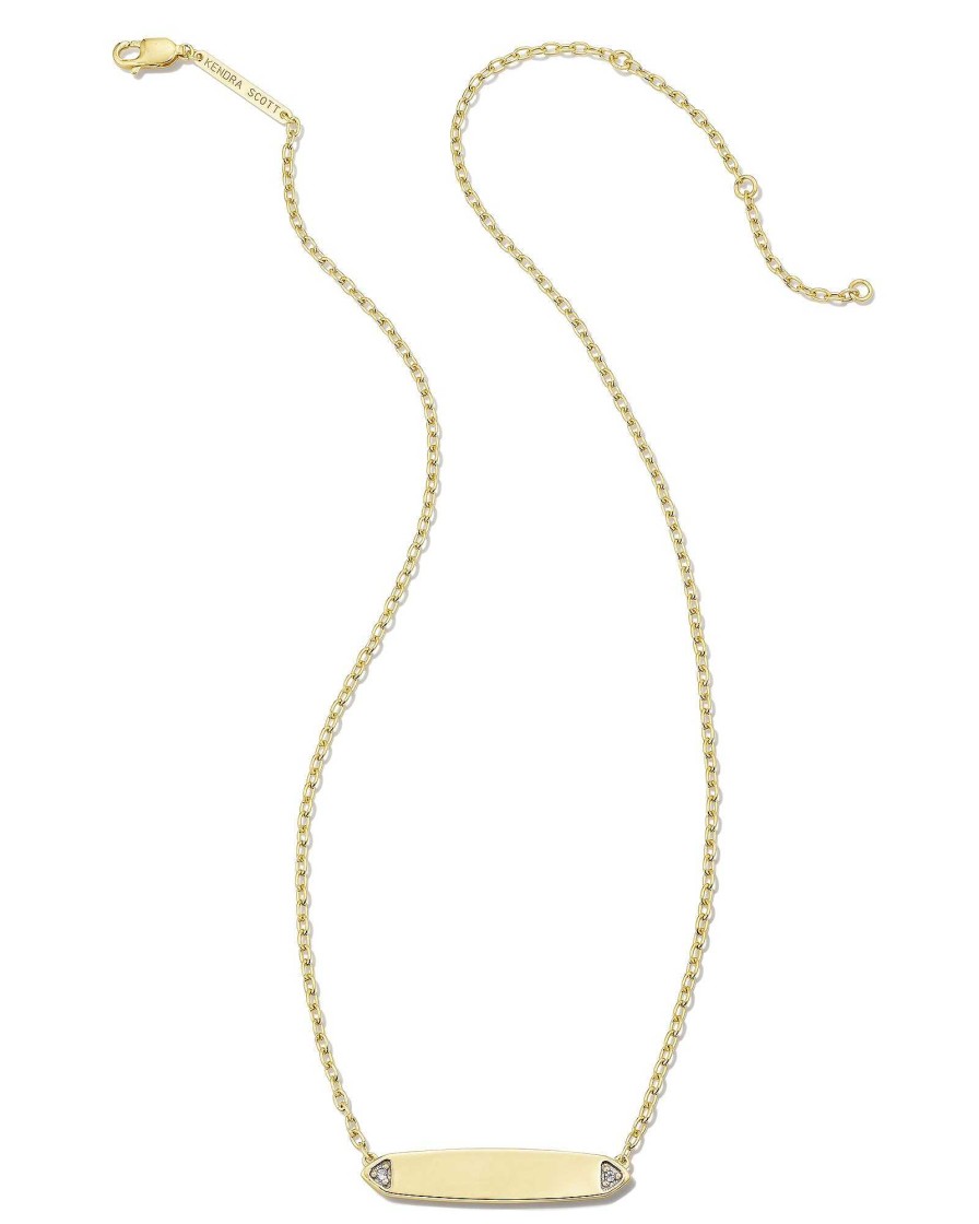 Kendra Scott Necklaces | Tinsley 18K Gold Vermeil Pendant Necklace In White Topaz