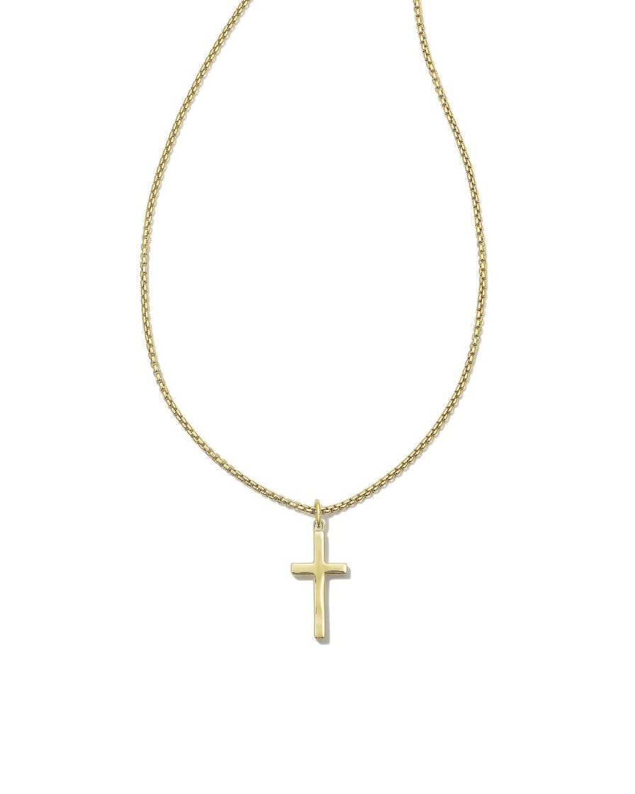 Kendra Scott Necklaces | Small Cross Charm Necklace In 18K Gold Vermeil