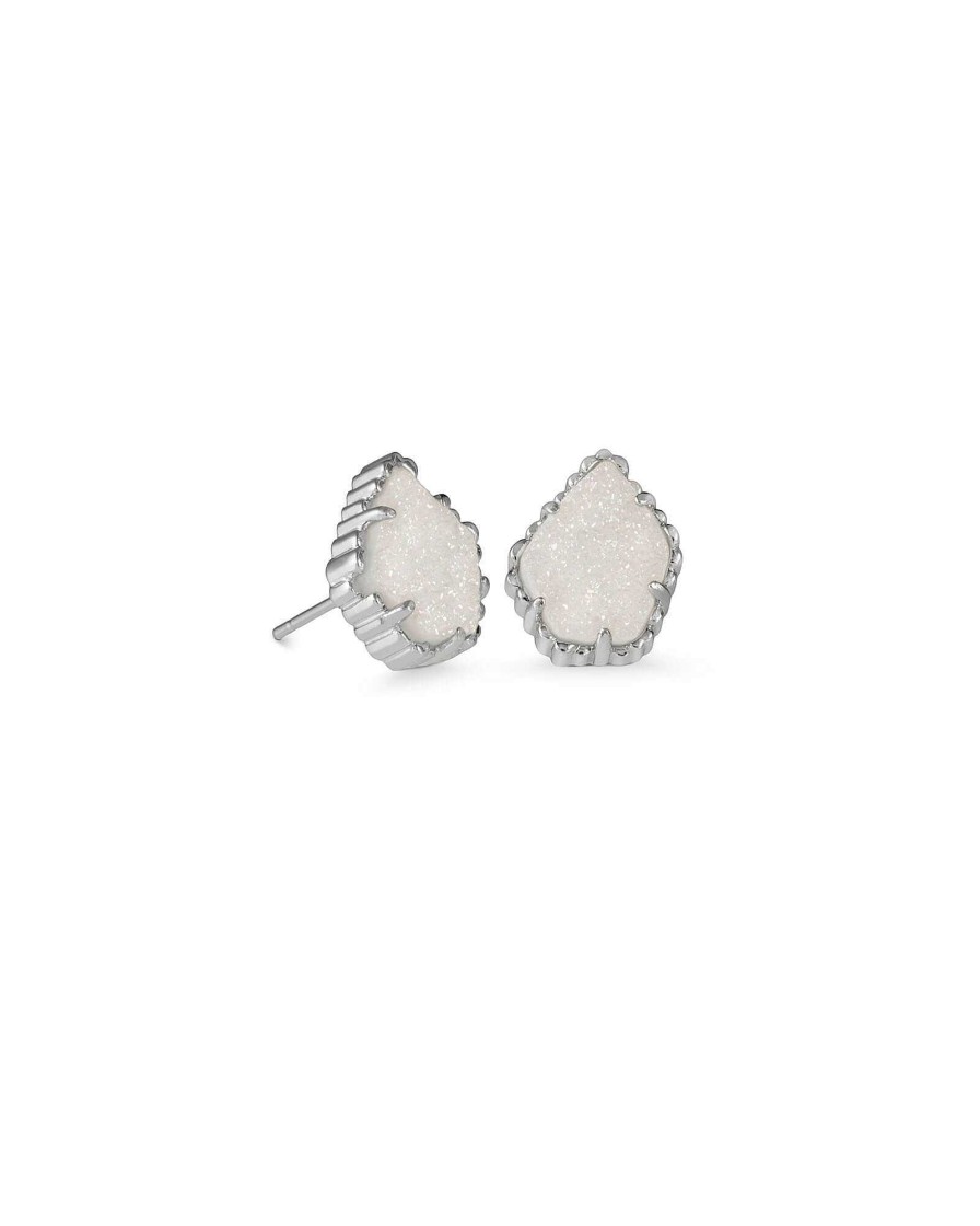 Kendra Scott Earrings | Tessa Silver Stud Earrings In Platinum Drusy