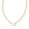 Kendra Scott Necklaces | Cailin Gold Pendant Necklace In Ivory Mother-Of-Pearl